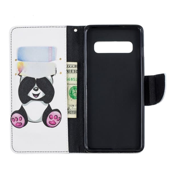 Samsung Galaxy s10 Skinnetui Med Mønster - Søt Panda Multicolor