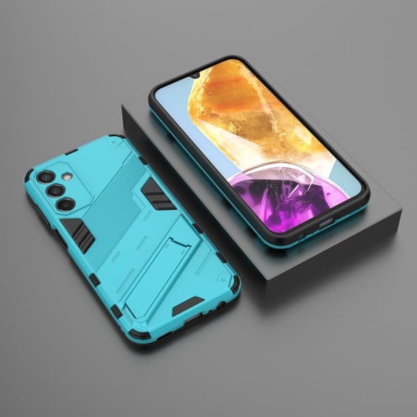 Støtsikkert hybriddeksel med et moderne preg for Samsung Galaxy M15 - Babyblå Blue