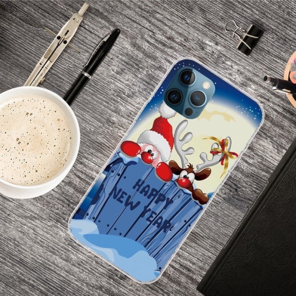 Christmas Series Santa Deer Pattern IMD Flexible Protective mobil cover iPhone 13 Pro Max 6.7 inch - Måne Multicolor