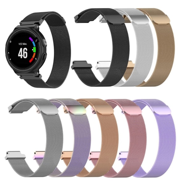 Garmin Forerunner 220 / 230 / 235 / 630 / 620 / 735 milanese klockarmband i rostfritt stål - Silver Vit