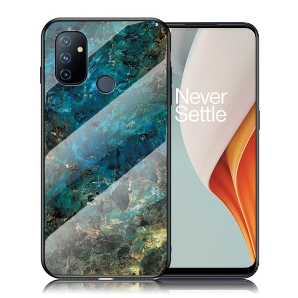 Fantasy Marmor OnePlus Nord N100 skal - Smaragd Grön