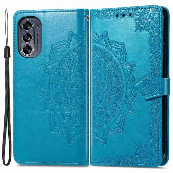 Mandala Motorola Moto G62 5g Flippetui - Blå Blue