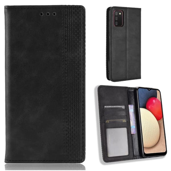 Bofink Vintage Samsung Galaxy A03s læderetui - Sort Black