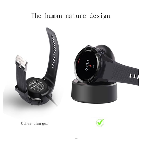 Huawei Watch 2 Oplader station - Sort Black