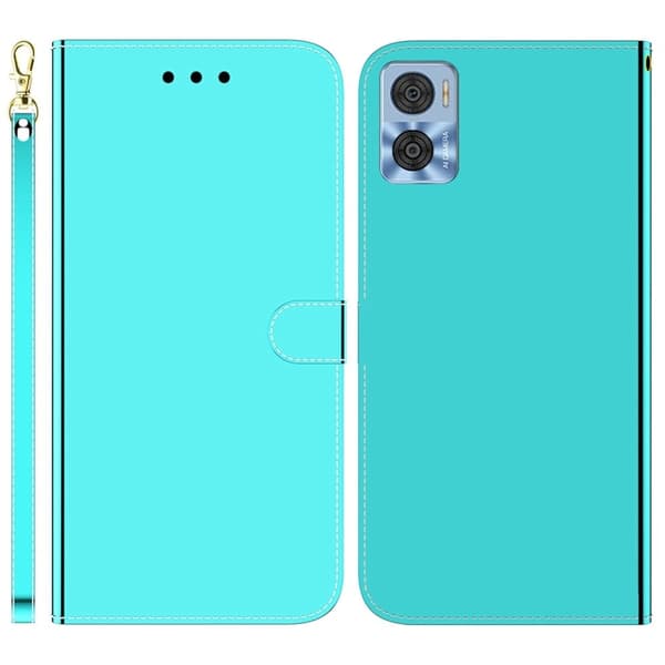 Mirror Motorola Moto E22i / E22 Flip Etui - Cyan Green