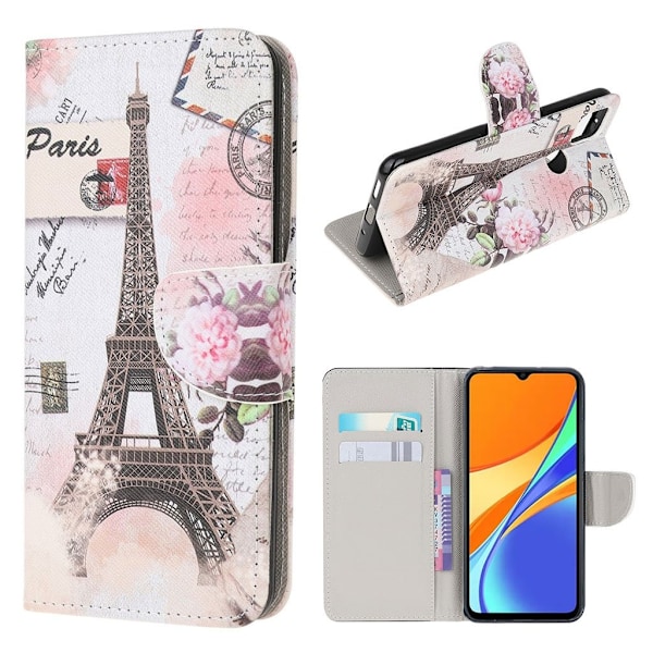 Wonderland Xiaomi Redmi 9C Flip etui - Eiffel tower Multicolor