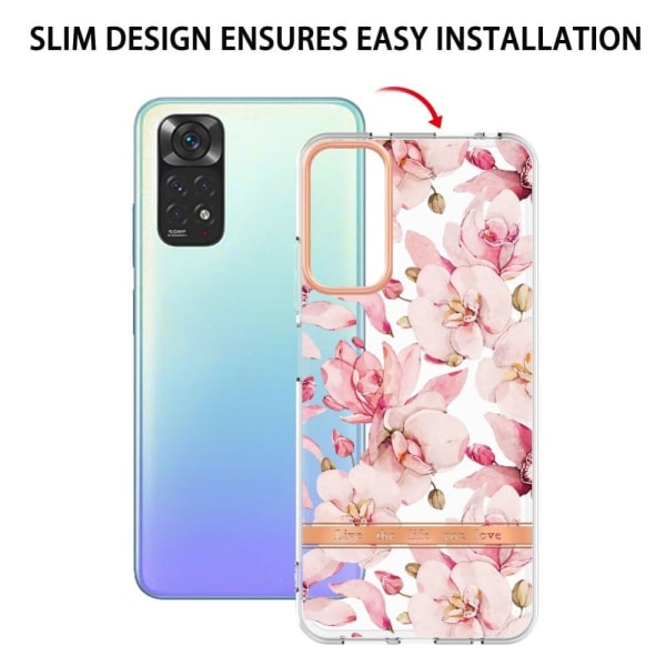 Supertyndt og holdbart softcover til Xiaomi Redmi Note 11S / Note 11 - Lyserød Gardenia Multicolor