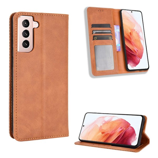 Bofink Vintage läder Samsung Galaxy S21 Plus 5G fodral - Brun Brun