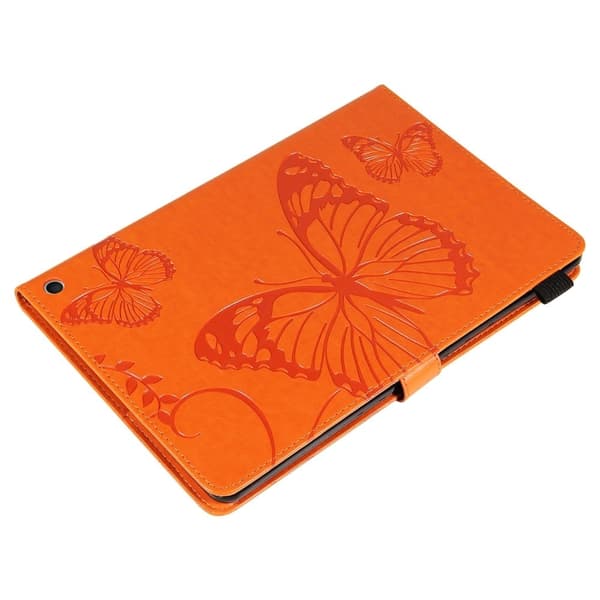 Amazon Fire HD (2021) læderetui med sommerfuglemønster - Orange Orange