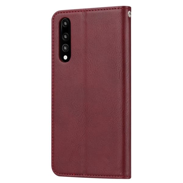 Huawei P20 Pro Etui laget av kunstlær og silikon – Vinrød Red