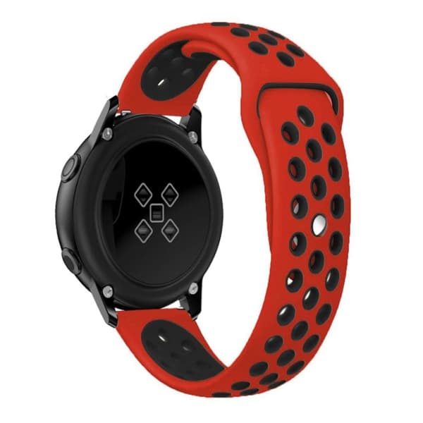 Samsung Galaxy Watch Active tofarvet silikoneurrem - rød / sort Red
