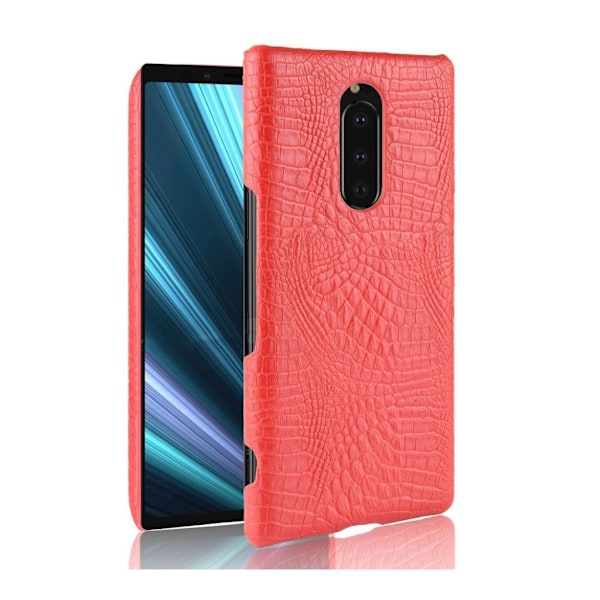 Sony Xperia XZ4 krokotiili pintainen nahkainen suojakotelo - Punainen Red
