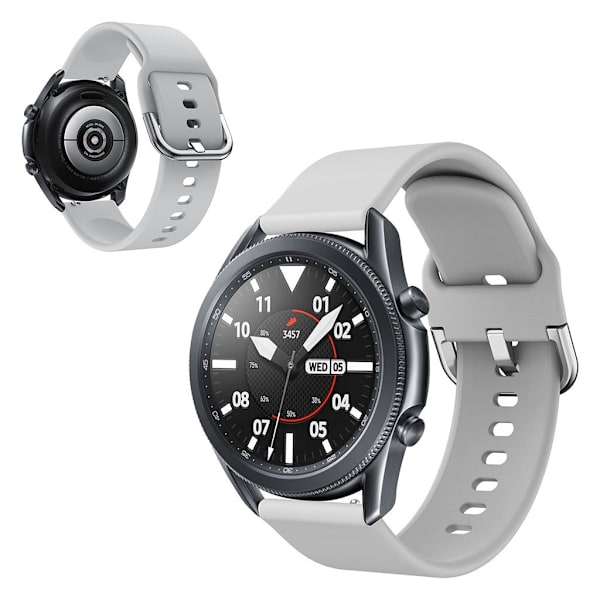 Samsung Galaxy Watch 3 (45mm) simple silikone rem - grå Silver grey