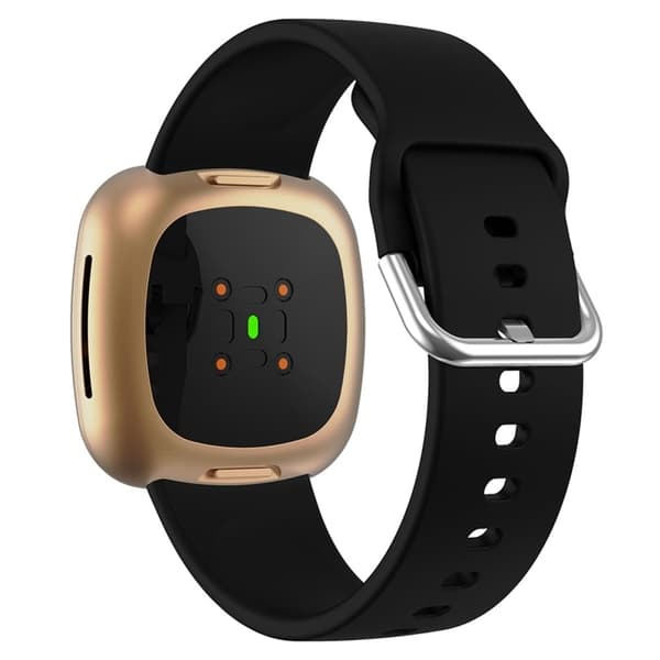 Fitbit Sense 2 / Versa 4 yksinkertainen silikonikellon hihna - Musta Black