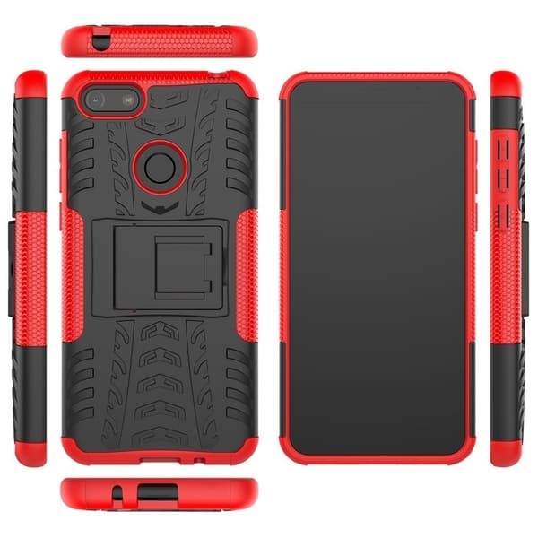 Offroad cover - Motorola Moto E6 Play – Sort / Rød Red