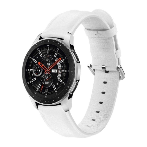Samsung Galaxy Watch (46mm) äkta läder klockarmband - vit Vit