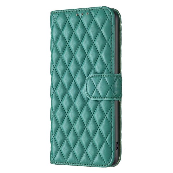 Rhombus mat iPhone Xs flip etui - Grøn Green