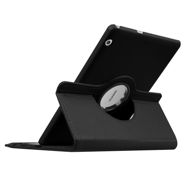 Huawei MediaPad T3 10 litsi tekstuurinen nahkakotelo - Musta Black