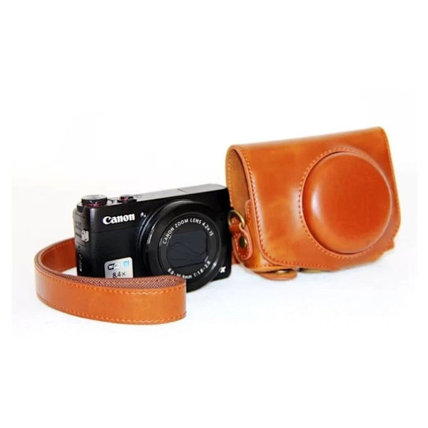 Canon PowerShot G7X MarkII kamerataske i læder - Brun Brown