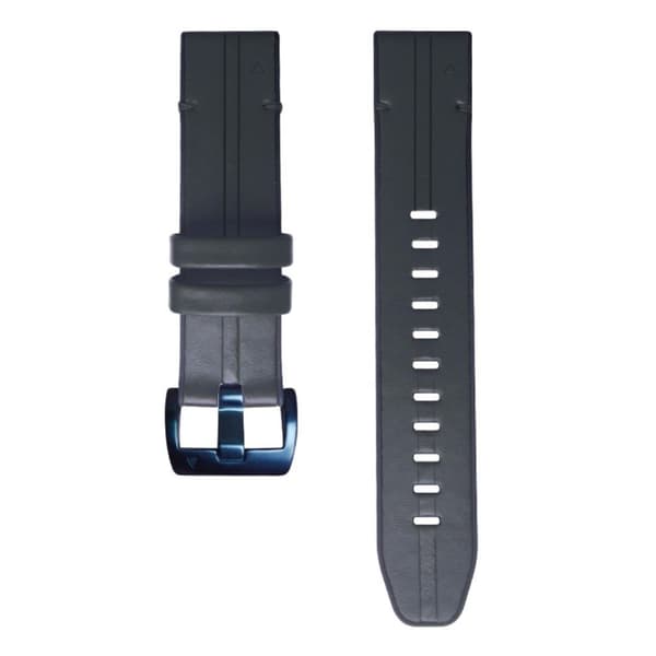 Garmin Fenix 6 / 5 ægte læder + silikone urrem - Sort Black