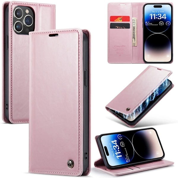 CaseMe iPhone 15 Pro Max vintage etui - Lyserød Pink