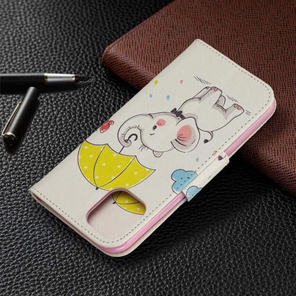 Wonderland iPhone 11 Pro flip etui - Elefant Og Paraply Pink