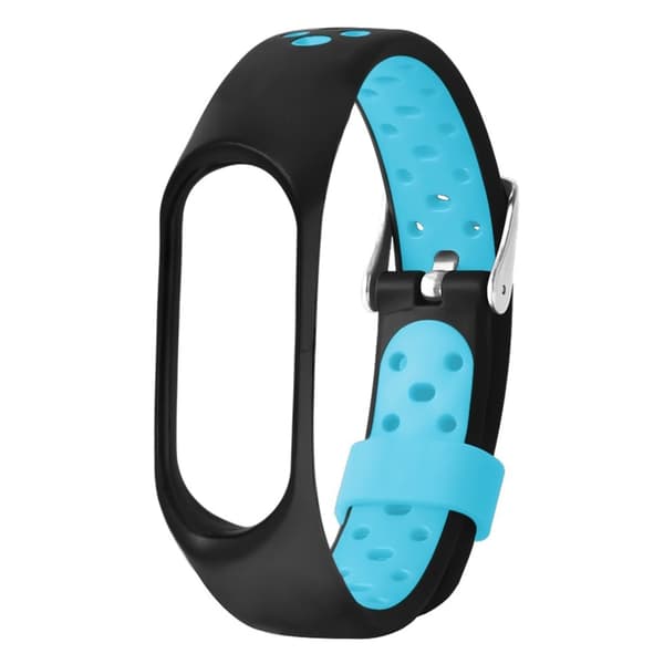 Xiaomi Mi Smart Band 4 tofarvet silikone Urrem - Sort / Blå Black