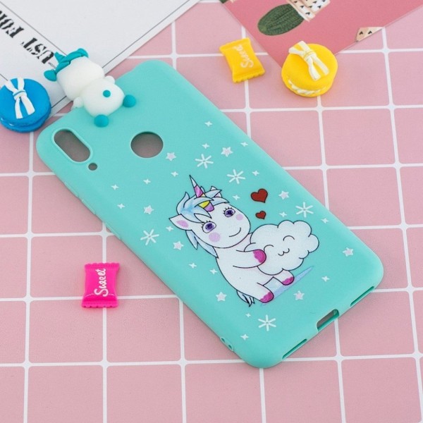 Huawei Y7 2019 3D dyre etui - Enhjørning Multicolor