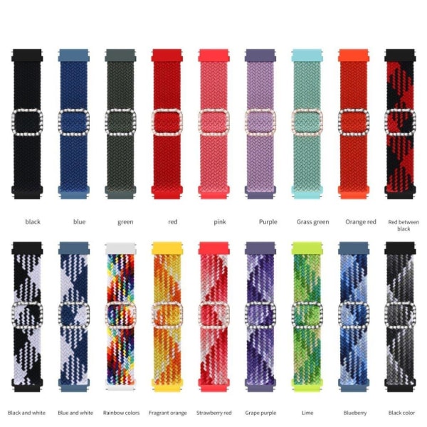 20 mm universal klockarmband med nylon + strassspänne - Gräsgrön Grön