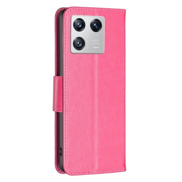 Butterfly läder Xiaomi 13 fodral - Rosa Rosa