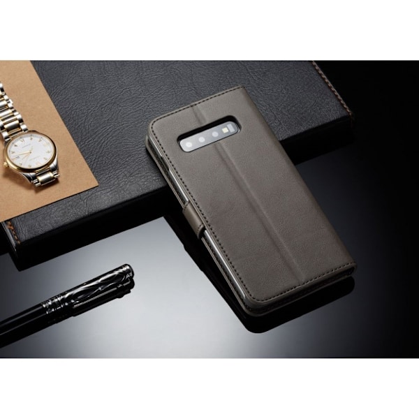 LC.IMEEKE Samsung Galaxy S10 Flip kotelot - Harmaa Silver grey