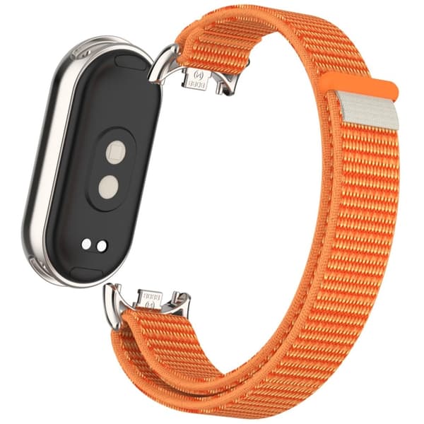 Xiaomi Mi Band 9 / Smart Band 8 Urrem Nylon Loop Justerbar Armbånd - Orange Orange