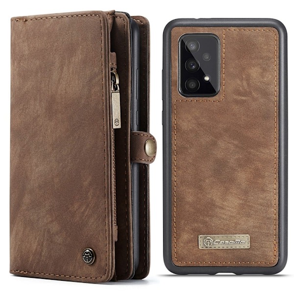 CaseMe Samsung Galaxy A53 5G vetoketjullinen lompakkokotelo - Ruskea Brown