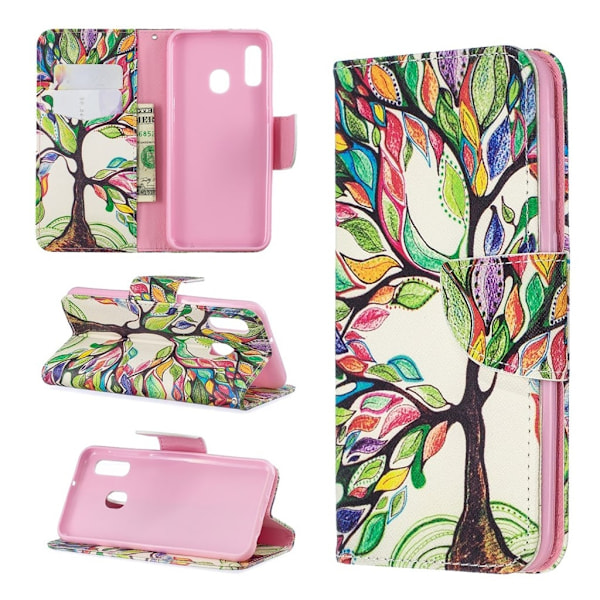 Wonderland Samsung Galaxy A20e kotelot - Värjätty Puu Multicolor
