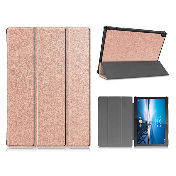 Lenovo Tab M10 FHD REL kolmiosainen nahkainen läppäkotelo - Ruusukulta Pink