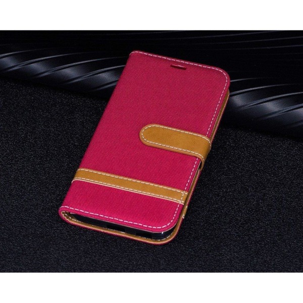 Samsung Galaxy J3 (2017) Två färgat läder fodral - Röd Röd