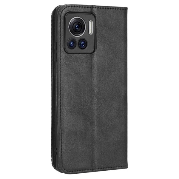 Bofink Vintage Motorola Edge 30 Ultra / X30 Pro Nahkakotelo - Musta Black