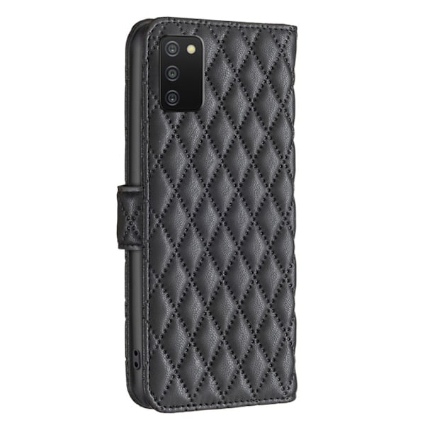Matt Samsung Galaxy A03s / Samsung Galaxy A02s (166mm) fodral med rombmönster - Svart Svart