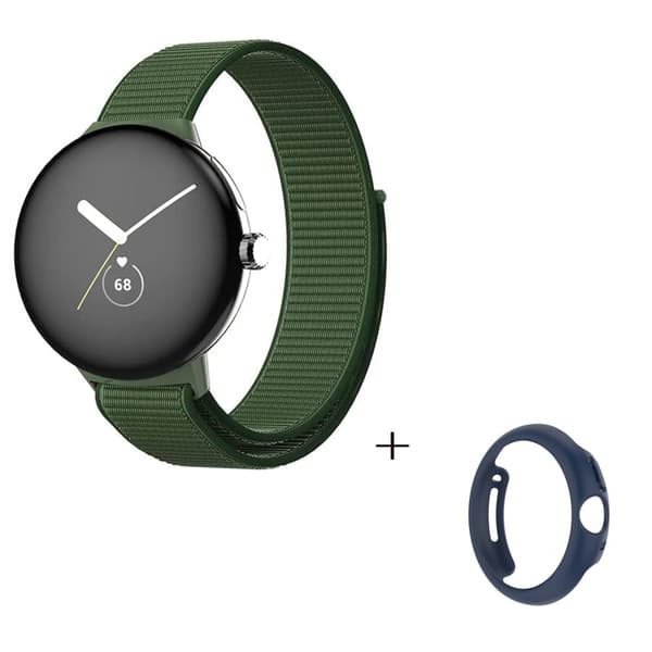 Google Pixel Watch nylonklokkerem med midnattsblått deksel - Militærgrønn Green
