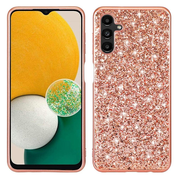 Glitter Samsung Galaxy A54 Fodral - Roséguld Rosa