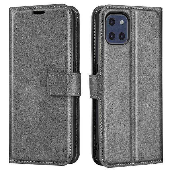 Lompakko Nahkakotelo For Samsung Galaxy A03 - Harmaa Silver grey