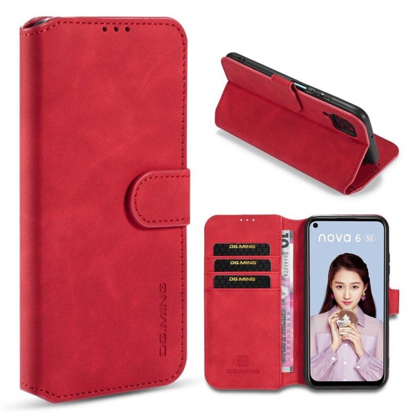 DG.Ming Retro Huawei P40 Lite / Huawei Nova 6 SE fodral - Röd Röd