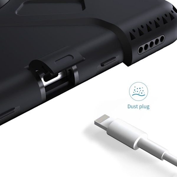 iPad 10.2 (2019) 360 graders hållbart silikonfodral i två färger - Helsvart Svart