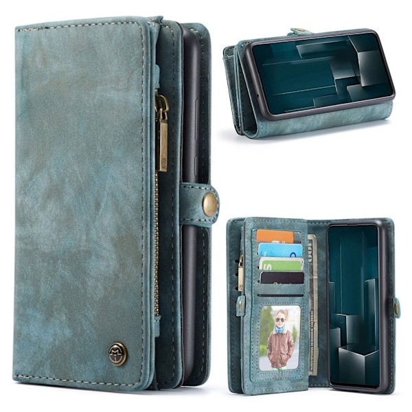 CaseMe Samsung Galaxy A51 Zipper Wallet kotelot - Sininen Blue