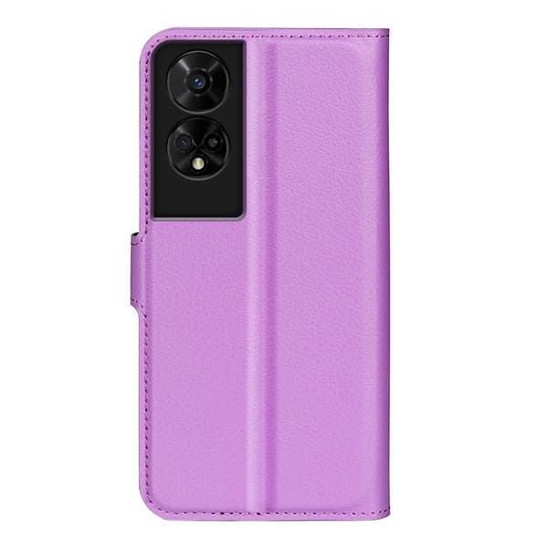 TCL 50 5G Fodral Litchi Texture Stötsäkert Läder Plånbok Telefonskal - Lila Lila