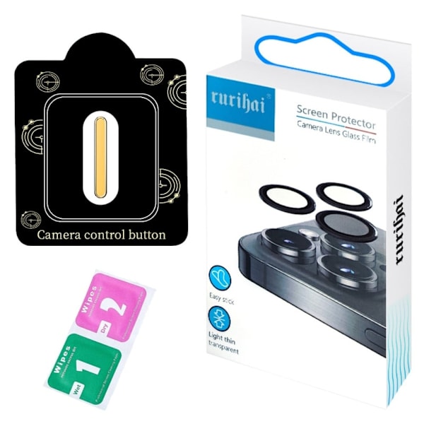 RURIHAI Metal Camera Control Button Sticker iPhone 16 Pro Max / 16 Pro / 16 Plus / 16 Camera Button Cover - Yellow Yellow