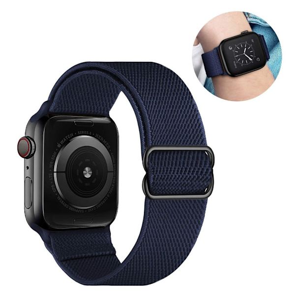 Apple Watch 42mm - 44mm elastisk urrem med mønster - Blå Blue