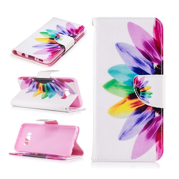 Samsung Galaxy S8 smart og stærkt læder-etui - Farverig blomst Multicolor