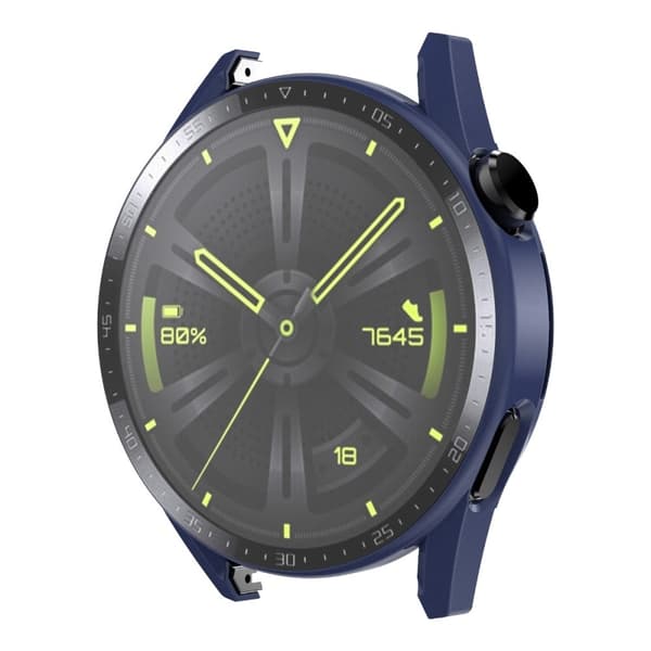 ENKAY Huawei Watch GT 3 (46mm) electroplated scale cover + tempered glass - Dark Blue Blå