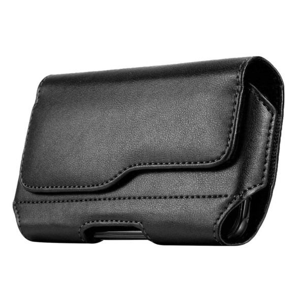 Universal leather waist pouch - Size: XL Black